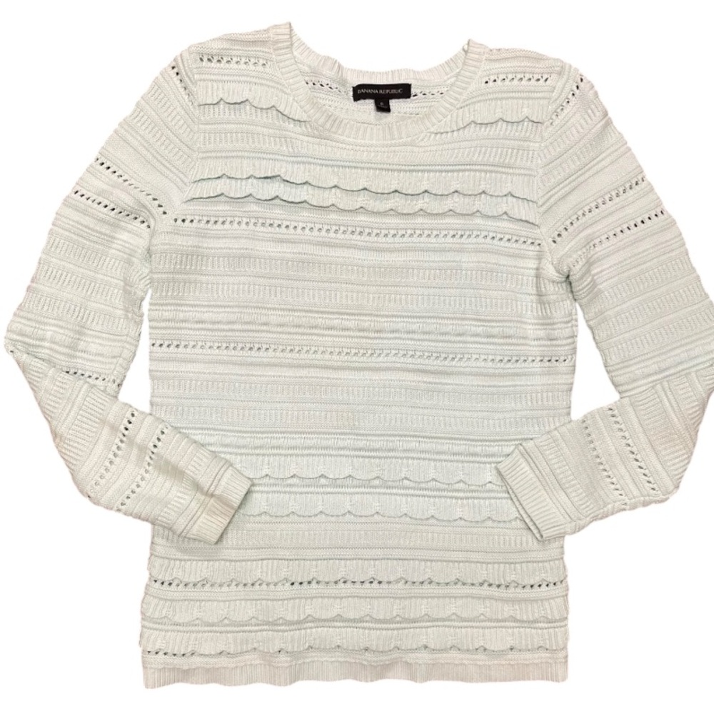 Banana Republic Light Turquoise Crew Neck Pullover Sweater, Size Small